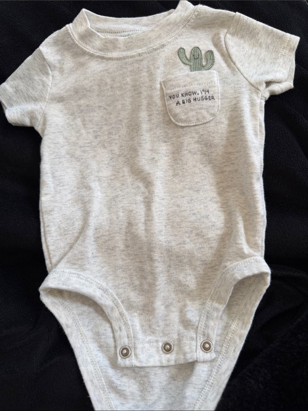 Carter's Light Gray Baby Bodysuit with Cactus Pocket